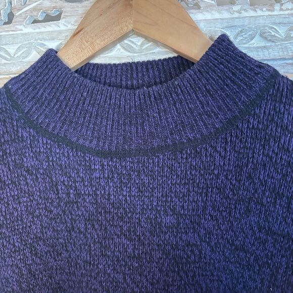 Vintage Mens Legendary I.O.U. Purple & Black Mock Neck Academia Sweater Size MED - Picture 3 of 9